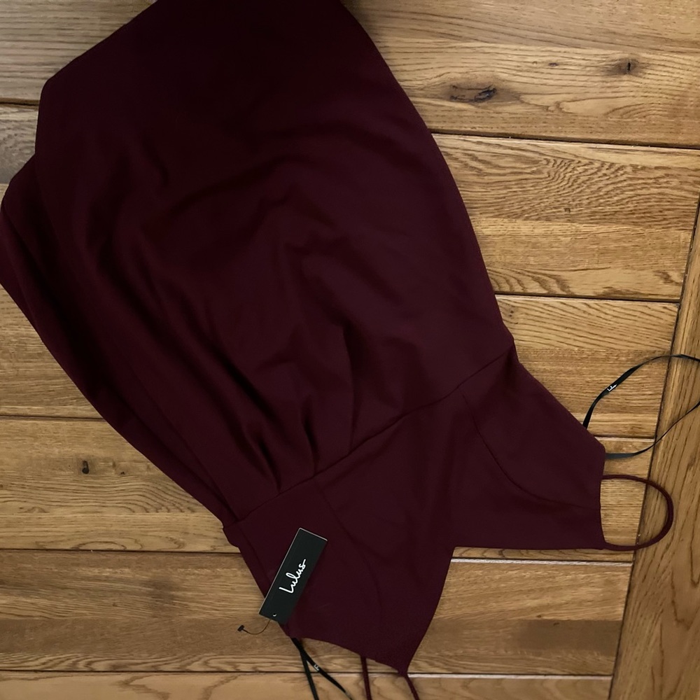 Lulus Maroon Fitted Dress size Large